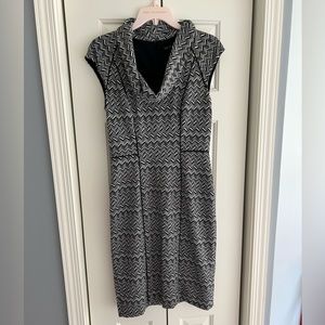 WHBM Black and White Chevron Dress